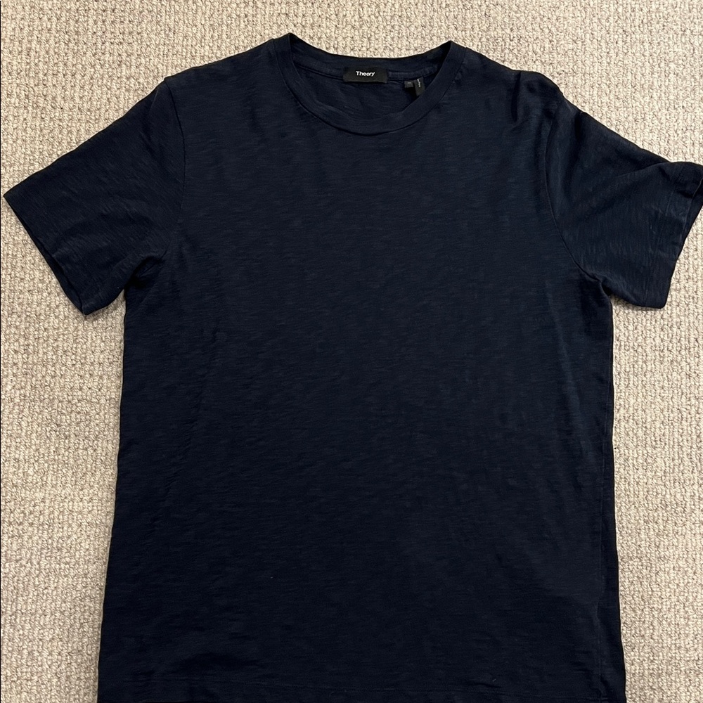 Theory Men's Dark Blue Short Sleeve Crew neck T-Shirt